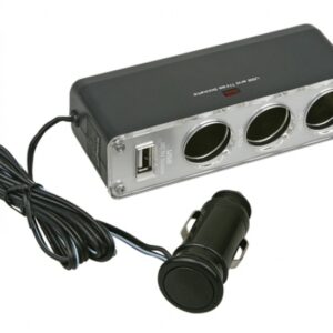 Разветвитель прикуривателя на 3 гнезда с USB