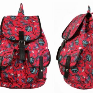 Рюкзак Холщовый Совушки красный
