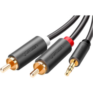 Кабель мультимедийный AUX 3.5mm TRS to RCAx2 M/M 3.0m AV102 Black Ugreen (10512)