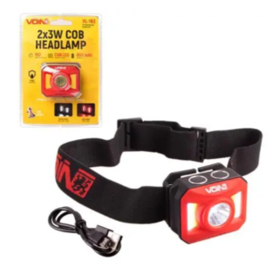Ліхтар налобний "VOIN" VL-163 2 х3W-COB(W/R)+3W XPE/АКБ800mAh/рег, нахилу