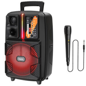 Портативна колонка HOCO BS37 з провідним мікрофоном, чорна
