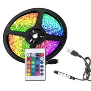 Светодиодная LED лента 5 м с пультом питание от usb