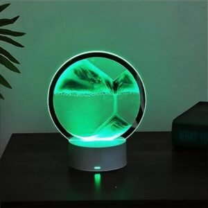 Ночник 3D зыбучие пески с Led подсветкой 7 режимов зеленый песок