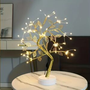 Декоративный светильник-ночник денежное дерево золотое 50см