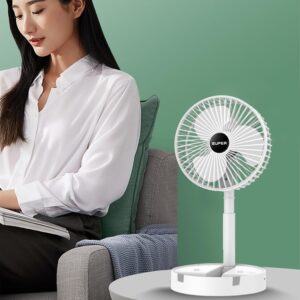 Складной вентилятор аккумуляторный на ножке Telescopic Folding Fan с USB зарядкой