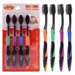 Набор бамбуковых зубных щеток НАНО Black 4шт