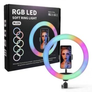 Кольцевая светодиодная лампа RGB для профессиональной съёмки Soft Ring Light 26см