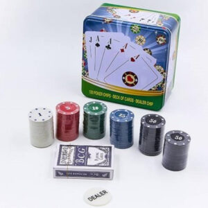 Набір для покеру D7 на 120 фішок з номіналом, в коробці