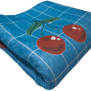 Электропростынь Electric blanket 5714 150х160 см, блакитна з вишнями