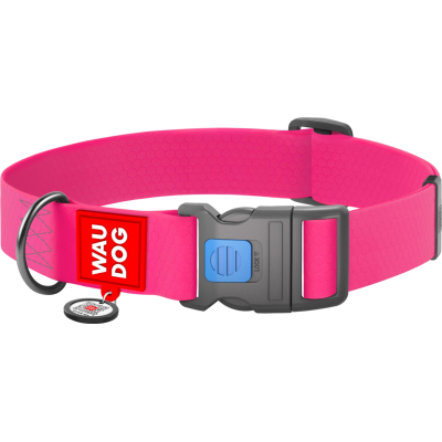 Ошейник для животных WAUDOG Waterproof с QR паспортом пластиковый фастекс XXL розовый (25117)