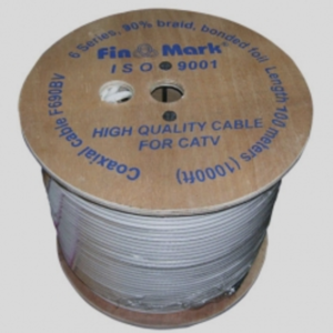 TV кабель FinMark F690BVcu, белый, медный, 305 м