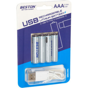 Аккумулятор Beston AAA USB Type-C 400mah 1.5V Li-ion * 4 (3AC-18/AA620272)