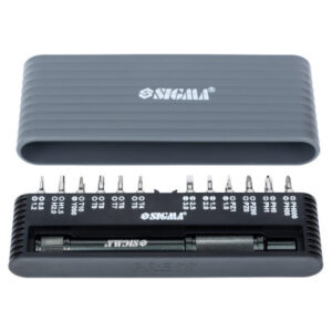 Отвертка Sigma c битами 1/4" 24шт CrV для мобильных телефонов (пласт кейс) (4003251)