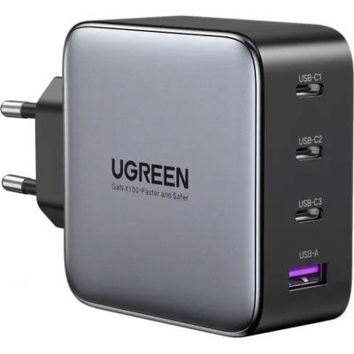 Зарядное устройство Ugreen 4xUSB 100W (3xUSB-C+USB-A) Gan Tech Fast GAN Charger black CD226 (40747)