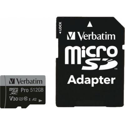 Карта памяти Verbatim 512GB microSDXC class 10 UHS-III PRO (47046)