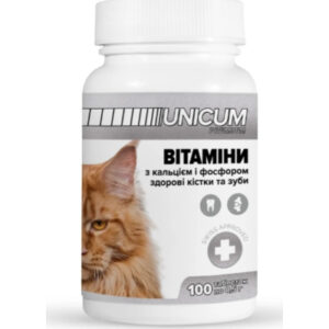 Витамины для кошек Unicum PREMIUM зубья и кости 100 табл. (4820150201814)