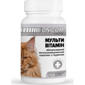 Витамины для кошек Unicum PREMIUM мультивитамин 100 табл. (4820150201838)