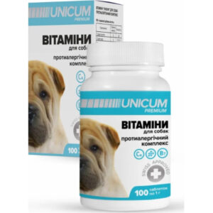 Витамины для собак Unicum PREMIUM противоаллергический комплекс 100 табл. (4820150202620)