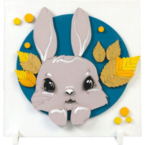 Набор для творчества Rosa Talent Картина 3D Зайчик ДВП грунтованный 18х18 см (4823098535706)