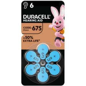 Батарейка Duracell для слуховых аппаратов размер 675, 6 шт. в упаковке (5004326)