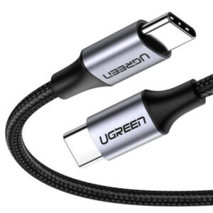 Дата кабель USB-C to USB-C 1.0m US261 3A Alum. Braid GrayBlack Ugreen (50150)
