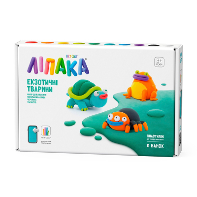 Набор для творчества Lipaka пластилину, Тарантул, Черепаха, Помаранчева жаба (60050-UA01)