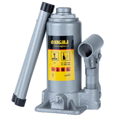 Домкрат Sigma гидравлический бутылочный 3т H 175-345мм (6106031)