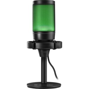 Ігровий стрім мікрофон Defender Impulse GMC 600 USB, RGB, 1.8м чорний