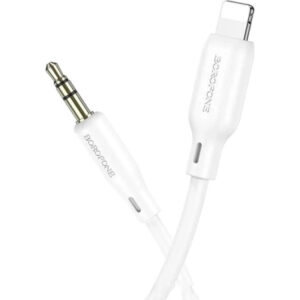 Кабель мультимедийный Lightning to 3.5mm M 1.0m BL18 white BOROFONE (6941991101052)