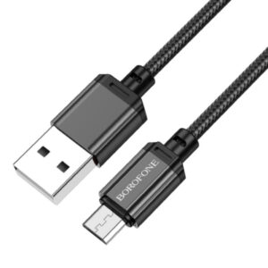 Дата кабель USB 2.0 AM to Micro 5P 1.0m black BOROFONE (6974443389029)