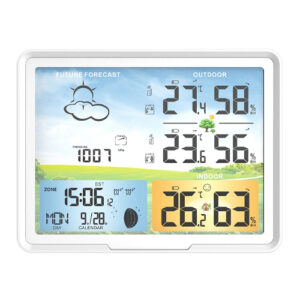 Метеостанция беспроводная с барометром ЖК 7.5", 2 выносных датчика, PT20B