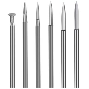 Набор фрез по дереву 6шт, хвостовик 2.35мм, для гравера, сталь в кейсе