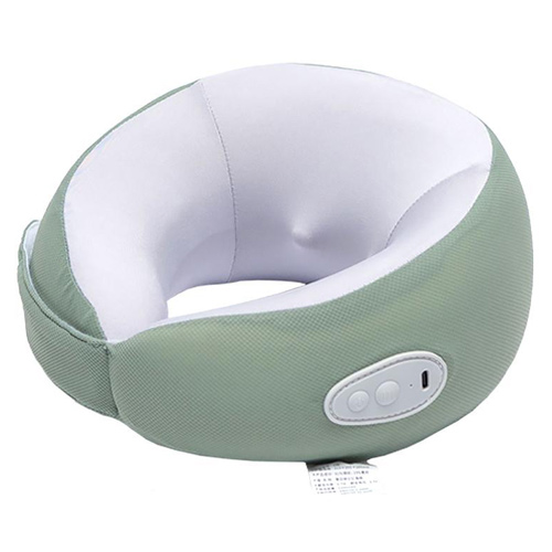Массажная подушка дорожная U-образная для шеи, 1200мАч, на липучке