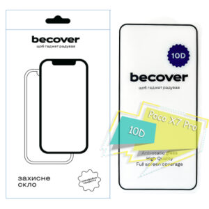 Стекло защитное BeCover Poco X7 Pro 10D Black (713165)