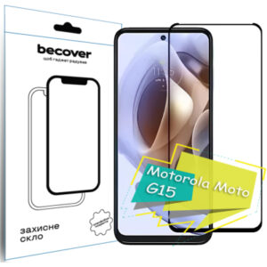 Стекло защитное BeCover Motorola Moto G15 Black (713414)