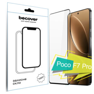 Стекло защитное BeCover Poco F7 Pro Black (713416)