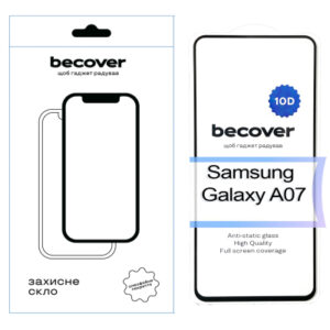 Стекло защитное BeCover 10D Samsung Galaxy A07 SM-A075 Black (713684)