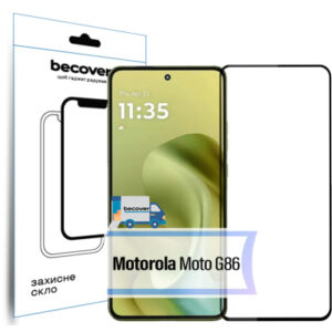 Стекло защитное BeCover Motorola Moto G86 Black (713727)