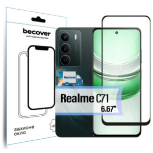 Стекло защитное BeCover Realme C71 Black (713728)