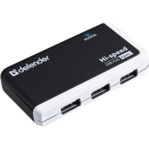 Хаб USB 2.0 -> 4xUSB 2.0 passive, Black-White Defender
