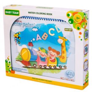 Развивающая игрушка Baby Team Книжечка-раскраска водная Паровозик (9030_паровозик_с_буквами)