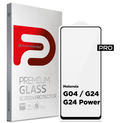 Стекло защитное Armorstandart Pro Motorola G04 / G24 / G24 Power Black (ARM74296)