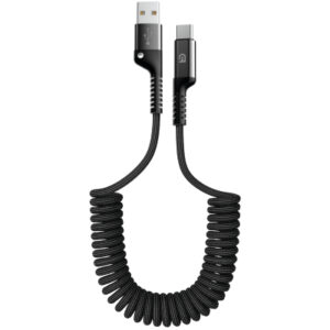 Дата кабель USB 2.0 AM to USB-C 1.0m Spiral 2.4A black Armorstandart (ARM75390)