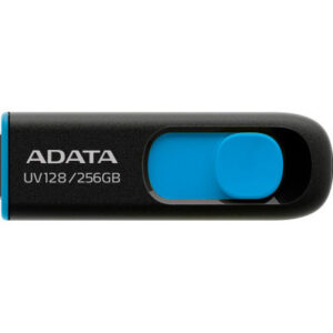 USB флеш накопитель ADATA 256GB UV128 Black/Blue USB 3.2 (AUV128-256G-RBE)