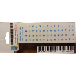 Наклейка на клавиатуру BestKey миниатюрная прозрачная, 56, синий (BKm3BTr)