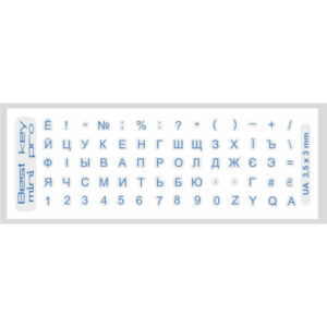 Наклейка на клавиатуру BestKey mini Pro 3,5х3мм, прозоpачное основание, 70, синий (BKmPRO/BluTr/052)