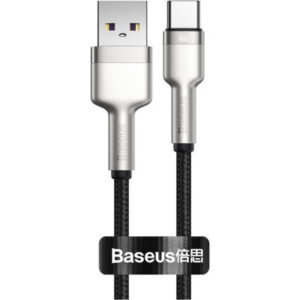 Дата кабель USB 3.1 AM to Type-C 0.25m CAKF 6.0A 66W Cafule Series Metal Data Cable Black Baseus (CAKF000001)