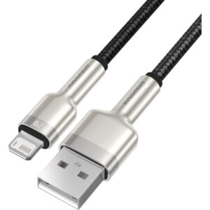 Дата кабель USB 2.0 AM to Lightning 1.0m Cafule Metal 2.4A black Baseus (CALJK-A01)