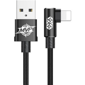 Дата кабель USB 2.0 AM to Lightning 2.0m 1.5A 90° corner black Baseus (CALMVP-A01)