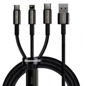 Дата кабель USB 2.0 AM to Lightning + Micro 5P + Type-C 1.5m 3.5A black Baseus (CAMLTWJ-01)